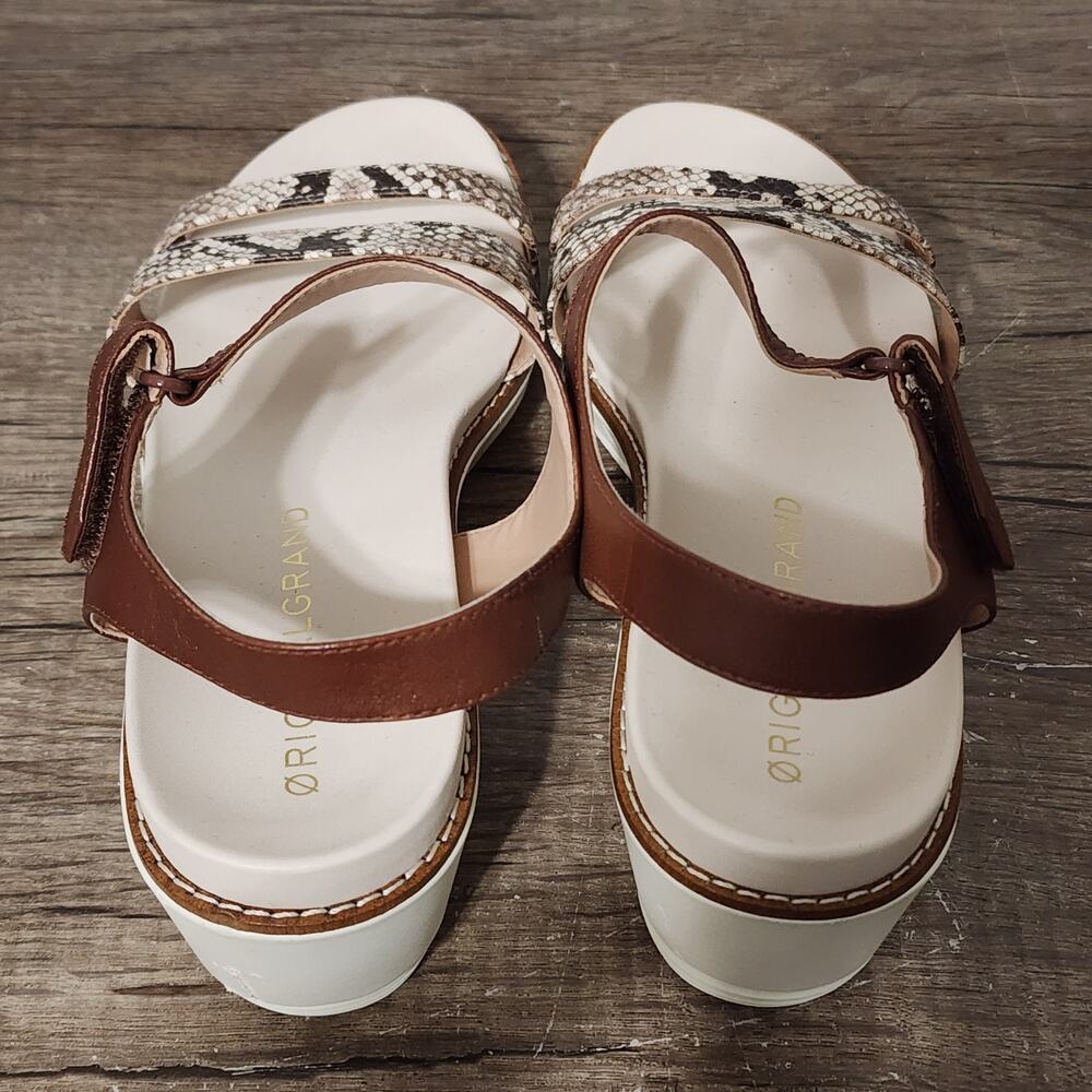 Cole Haan Original Grand Peyton Flatform Women's Platform Shoes Size 8 Snakeskin - Picture 8 of 9